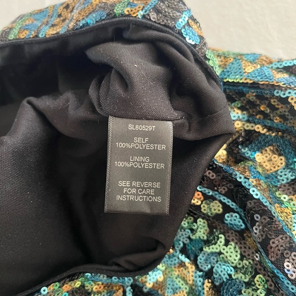 ARK & CO. aquatic colors sequined short skirt sz M swifty festival rave glam - Picture 8 of 8